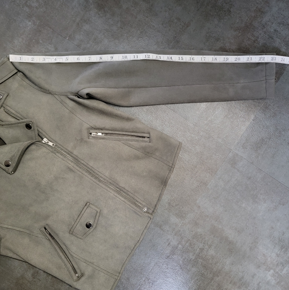 Rag Poets Everit Faux Suede Moto Jacket Gray Women’s XS Asymmetrical Biker - Picture 15 of 15